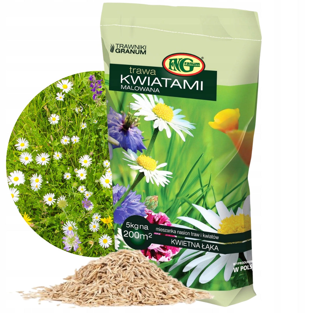 Nasiona trawy z kwiatami do stworzenia kwietnej łąki - Granum, 5kg