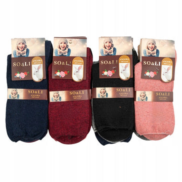 3x Skarpety damskie Zimowe Wełniane Angora CIEPŁE 35-38