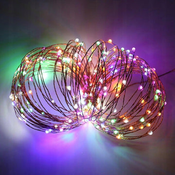 LAMPKI DEKORACYJNE na baterie LED Na druciku ŚWIATEŁKA Multi kolor 10M