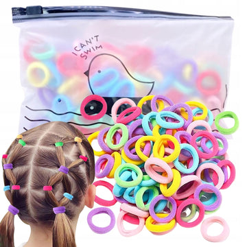 Zestaw gumek do włosów Frotki Gumki dla dziewczynek Kolorowe 100 sztuk