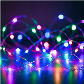 LAMPKI NA BATERIE LED Na druciku Kolor 10M