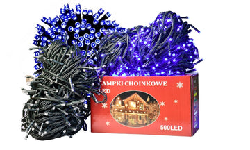 LAMPKI ŚWIATEŁKA NA CHOINKĘ 300 LED NIEBIESKIE