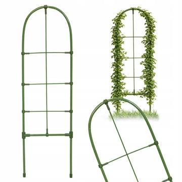 Pergola ogrodowa podpora drabinkowa do roślin pnących 60 × 17 cm, metalowa kratka z drutu stalowego powlekanego PVC do ogrodu, donicy i na balkon.