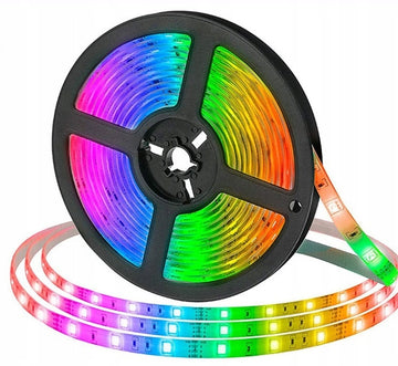 TAŚMA LED KOLOROWA 5M RGB Z PILOTEM wodoodporna