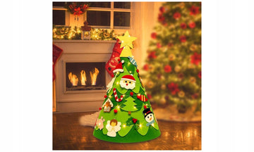Choinka Filcowa Zabawka Kreatywna 3d FILC DIY Dla Dzieci z Ozdobami LED