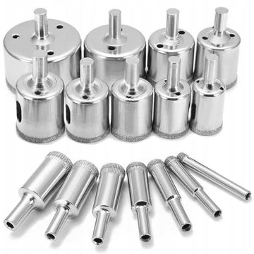 OTWORNICE DIAMENTOWE do gresu płytek szkła Koronki Zestaw 15 sztuk 6-50mm