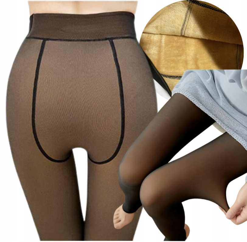 Legginsy ocieplane damskie z futerkiem