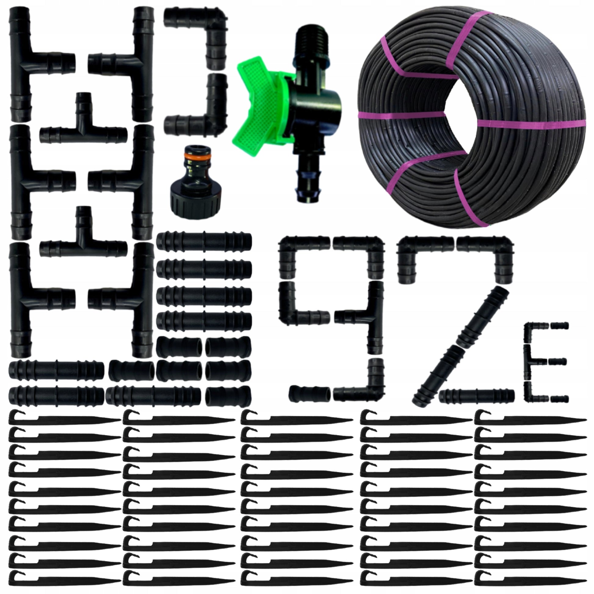 Linia kroplująca premium 100 m z 92 elementami do nawadniania