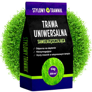 Stylowy trawnik, trawa uniwersalna samozagęszczająca 5k-200m2.
