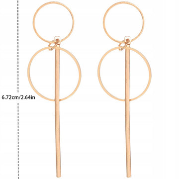 Złote kolczyki kółka wiszące długość około 6,7 cm