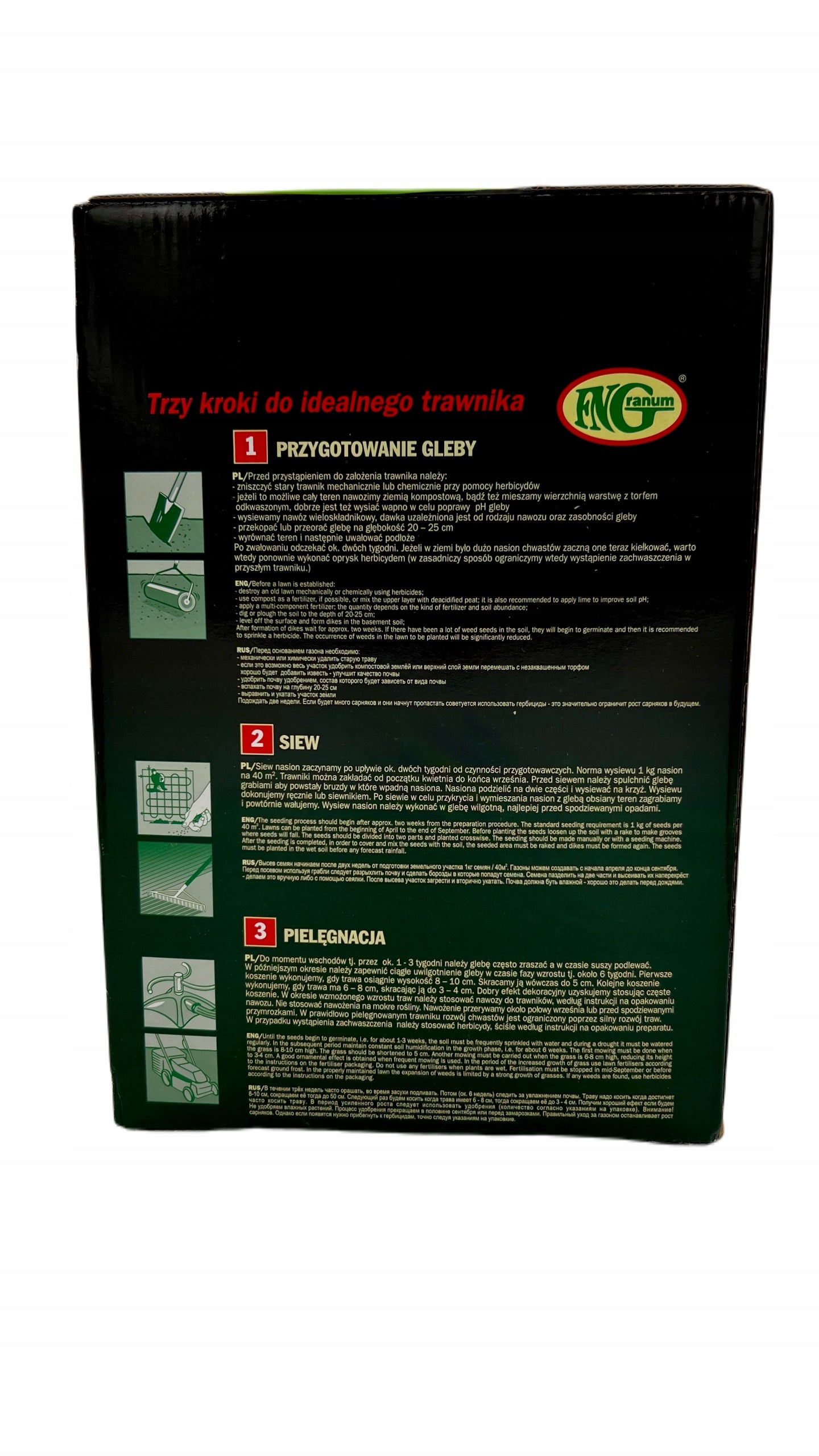 TRAWA NASIONA Wolno Rosnąca Gazonowa Premium 1kg OZDOBNA Mieszanka traw tył