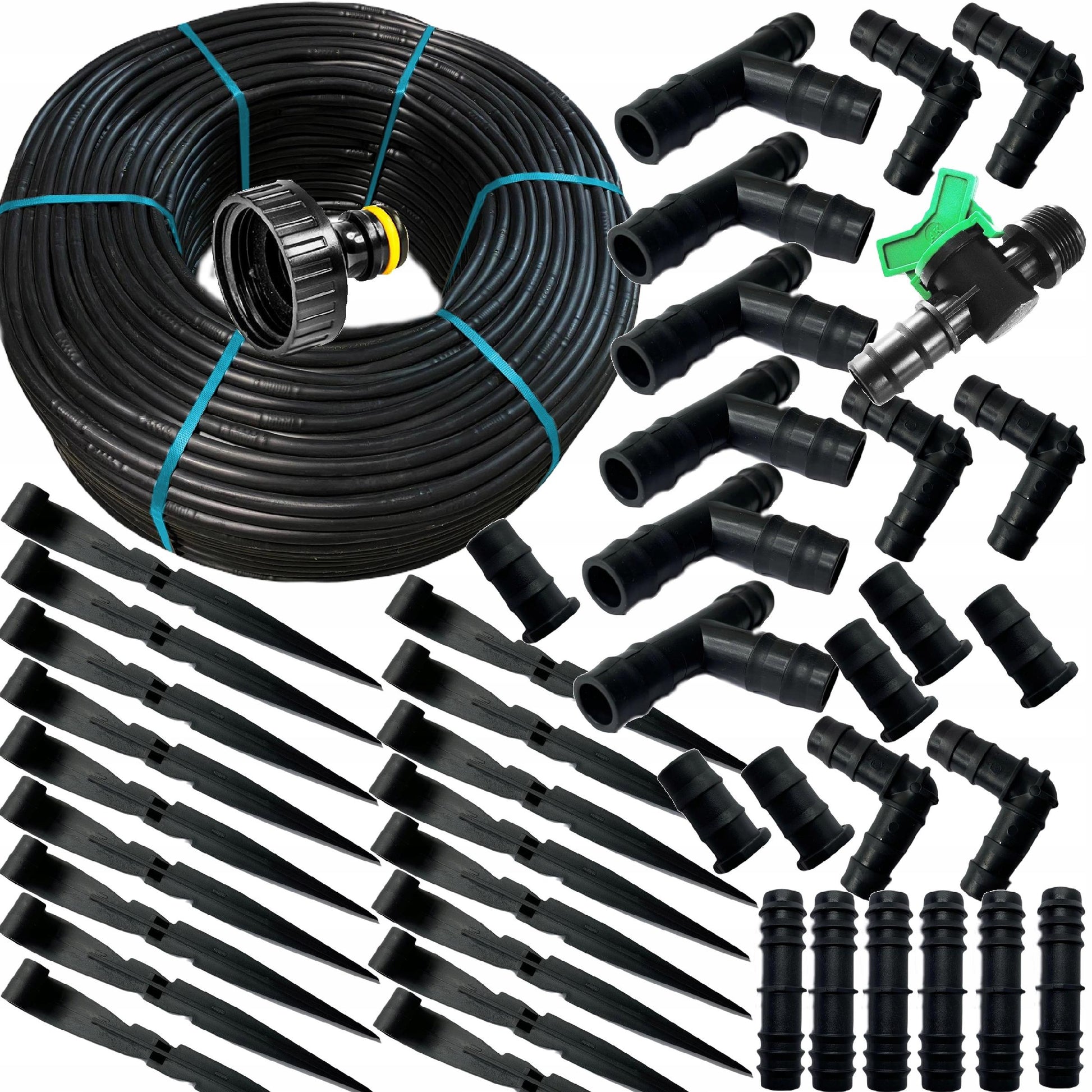 Linia kroplująca 50 m z zestawem 54 elementów do nawadniania