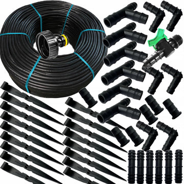 Linia kroplująca 50 m z zestawem 54 elementów do nawadniania